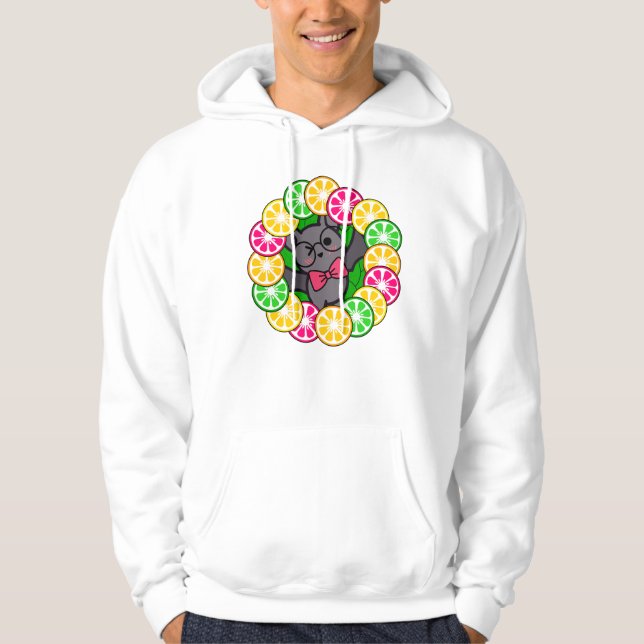 Veste À Capuche Couronne de pamplemousse rose et d'agrumes Kawaii  (Devant)