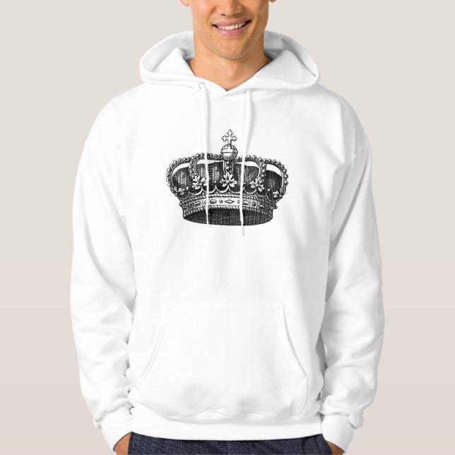 Veste À Capuche Couronne vintage 02 - Noir (Devant)