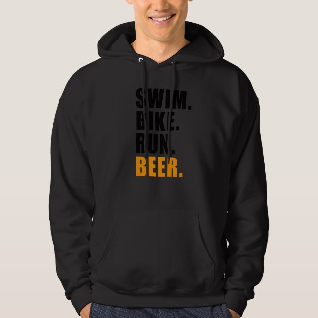 Veste À Capuche Course à vélo de natation Bière Triathlète Triathl (Devant)