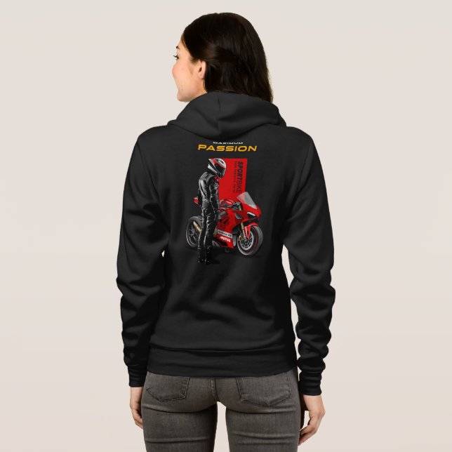 Veste À Capuche Course de Superbike Passion Maximale Graphique de  (Dos entier)