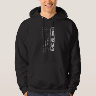 Veste À Capuche Courses de Drag Racing Citations du Drapeau Améri