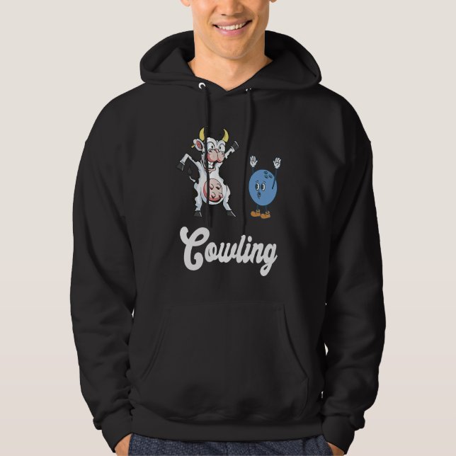 Veste À Capuche Cow Bowler Bowling Pin Funny Bowling Strike Bowlin (Devant)