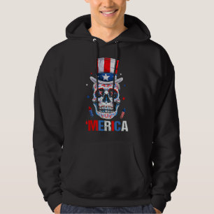 Veste À Capuche Crâne à sucre 4 juillet Patriotique American Indep