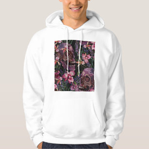 Veste À Capuche Crâne brodé : Motif gothique de l'orchidée