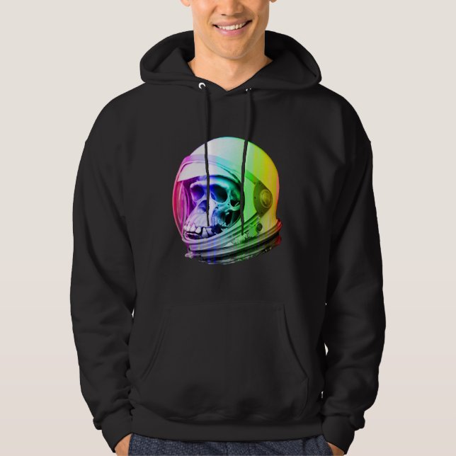 Veste À Capuche Crâne d'astronaute de primat de l'espace (Devant)