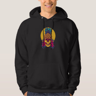 Veste À Capuche Crâne de Ananas Goth Punk Aloha Plage Hawaïenne Fl