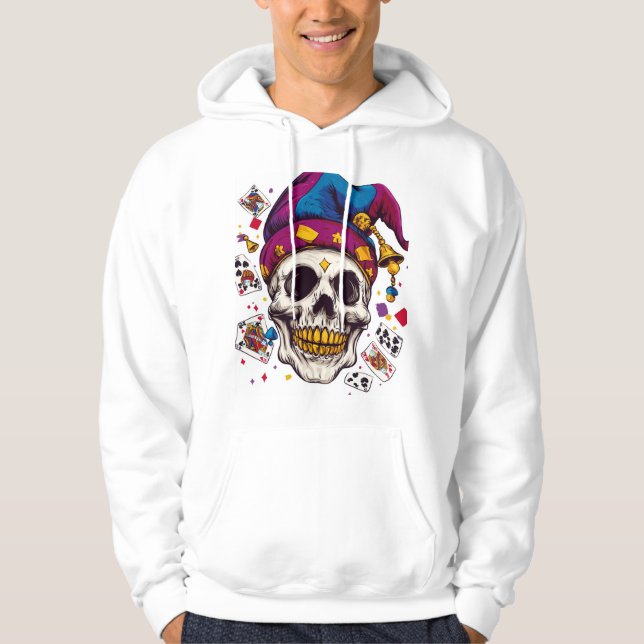 Veste À Capuche Crâne de Bouffon Farceur (Devant)
