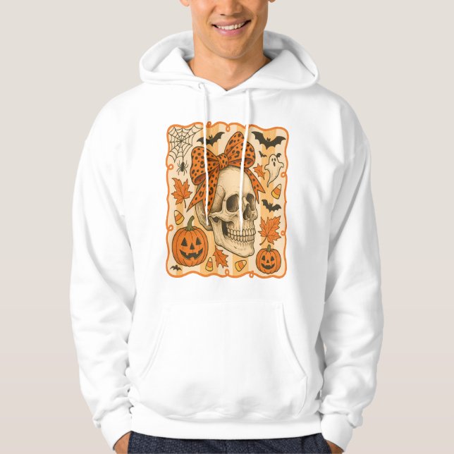 Veste À Capuche Crâne effrayant Halloween (Devant)