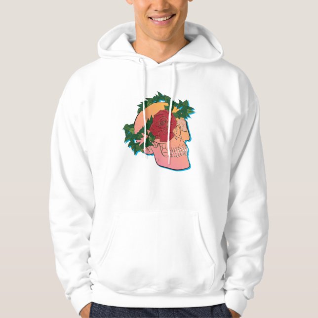 Veste À Capuche Crâne et Rose (Devant)