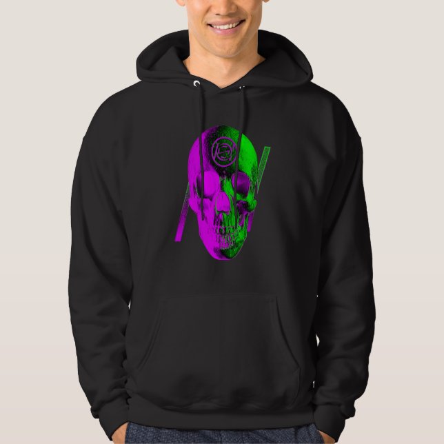 Veste À Capuche Crâne Graphique Violet (Devant)