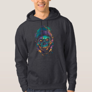 Veste À Capuche Crâne Néon: Graffiti Lumineux