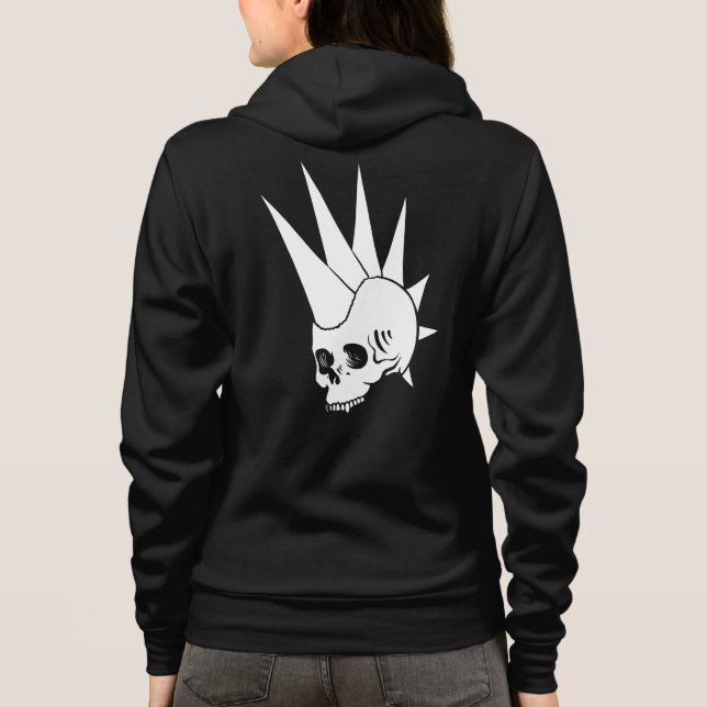 Veste À Capuche Crâne sans mâchoire punk personnalisable Version 2 (Dos)