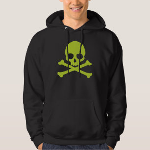 Veste À Capuche Crâne vert simple et os croisés