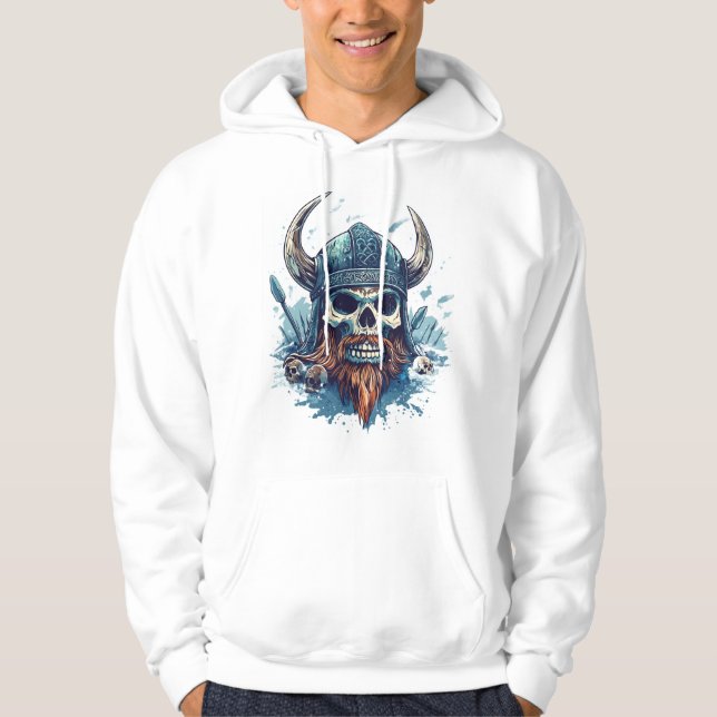 Veste À Capuche Crâne Viking Berserker (Devant)
