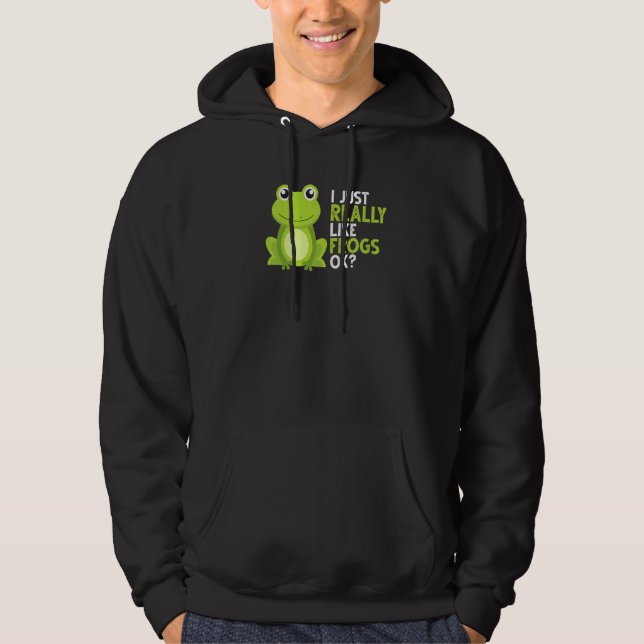 Veste À Capuche Crazy Frog   J'aime vraiment beaucoup les grenouil (Devant)