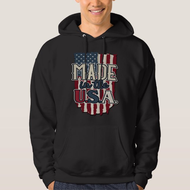 Veste À Capuche Création de drapeau américain cool Fabriqué aux Ét (Devant)