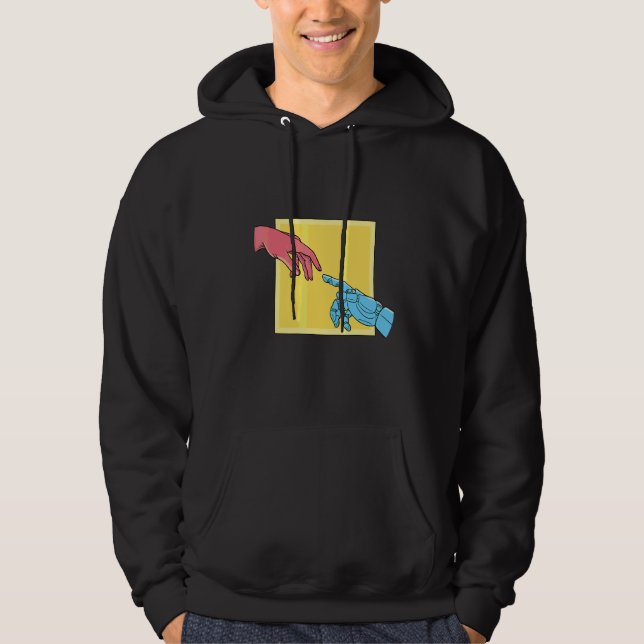 Veste À Capuche Création peinture parodie doigts robotiques (Devant)