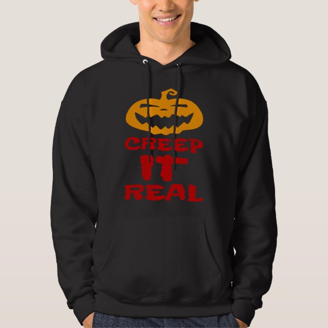 Veste À Capuche Creep It Real Pumpkin Scary Haunted Halloween Tric (Devant)