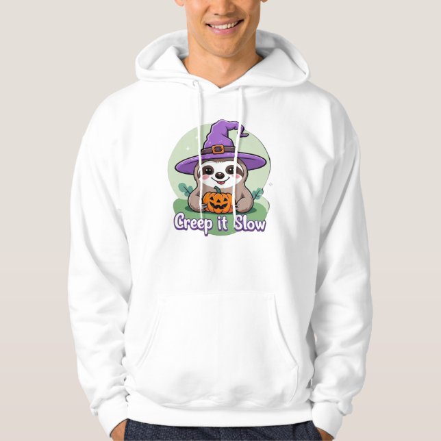 Veste À Capuche Creep It Slow � Chemise de sloth mignonne d'Hallow (Devant)