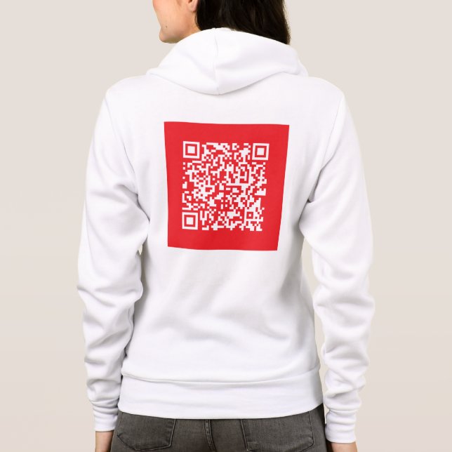Veste À Capuche Créer un code QR rouge numérisable (modifiable) (Dos)