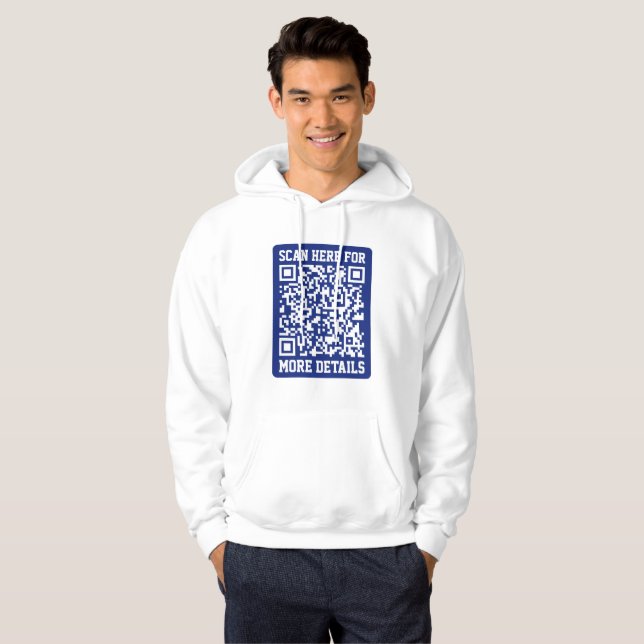 Veste À Capuche Créer un code QR scannable | Bleu marine (modifiab (Devant entier)