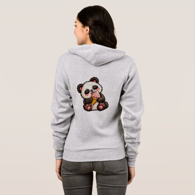 Veste À Capuche Crème glacée de panda mignon (Dos entier)