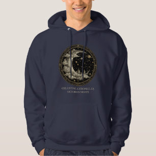 Veste À Capuche Croissant de lune vintage avec nuages, rétro victo