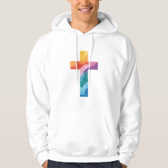 Veste À Capuche Croix aquarelle audacieuse (Devant)
