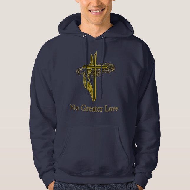 Veste À Capuche croix chrétienne d'or (Devant)