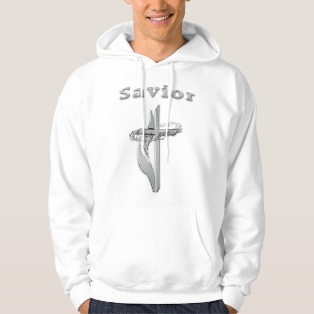 Veste À Capuche Croix chrétienne du Sauveur (Devant)