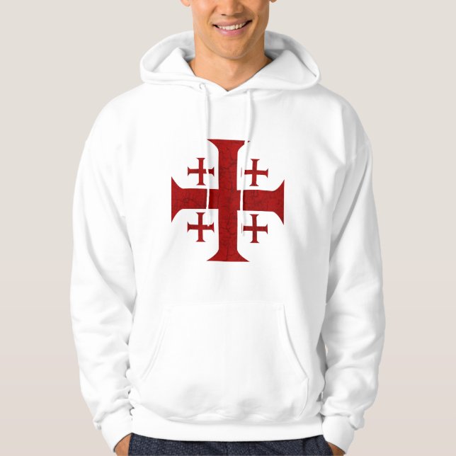 Veste À Capuche Croix de Jérusalem, affligée (Devant)