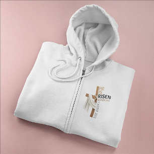 Veste À Capuche Croix de Pâques vintage personnalisée Il est ressu