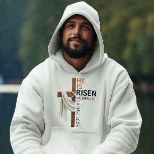 Veste À Capuche Croix de Pâques vintage personnalisée Il est ressu