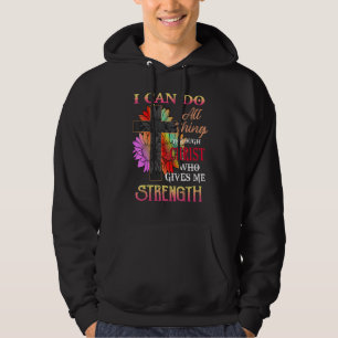 Veste À Capuche Croix de tournesol Christ Me Donner Force Jésus Ch