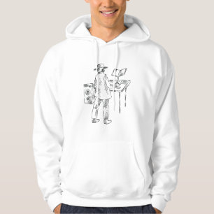 Veste À Capuche Croquis arrière de joueur de clavier de vue de