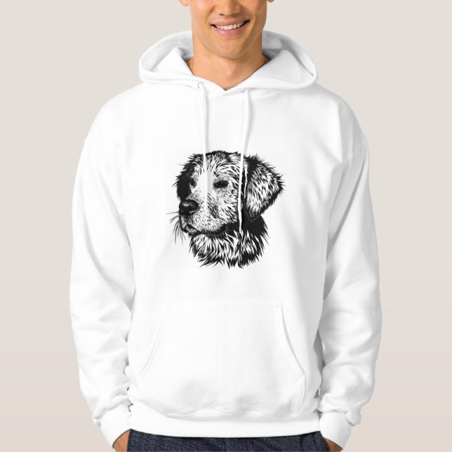 Veste À Capuche Croquis de tête de canin  (Devant)