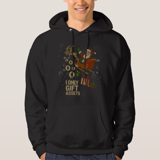 Veste À Capuche Crypto Sleigh Ride™ Santa ETH Blockchain Croyants (Devant)