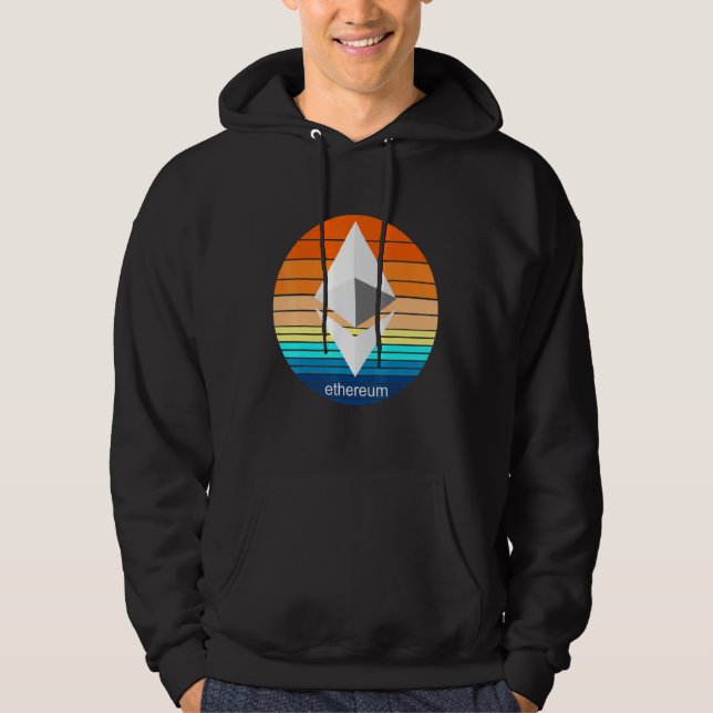 Veste À Capuche Cryptomonnaie Ether Blockchain Etereum Retro Solei (Devant)