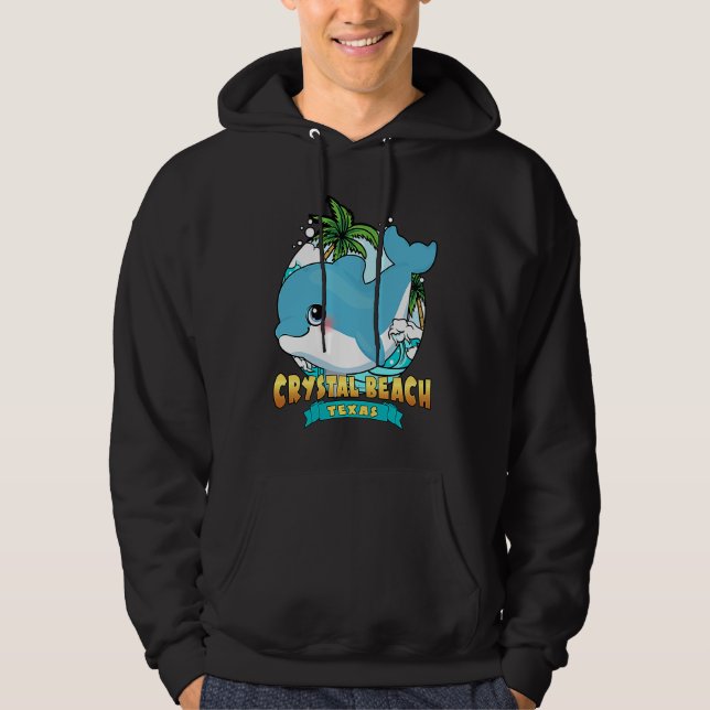 Veste À Capuche CRYSTAL BEACH TEXAS Cute Baby Dolphin Beach Souven (Devant)