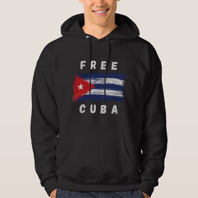 Veste À Capuche Cuba Libre Drapeau Rétro Cubain (Devant)
