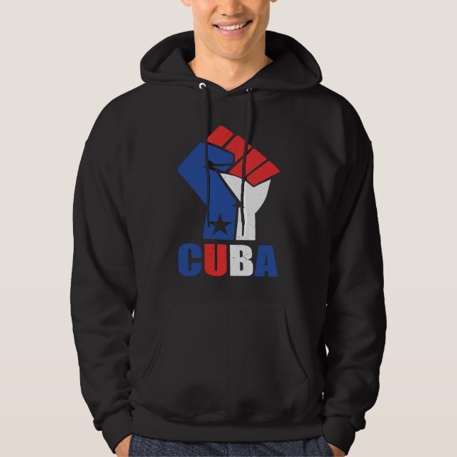 Veste À Capuche Cuba soutient le peuple cubain (Devant)