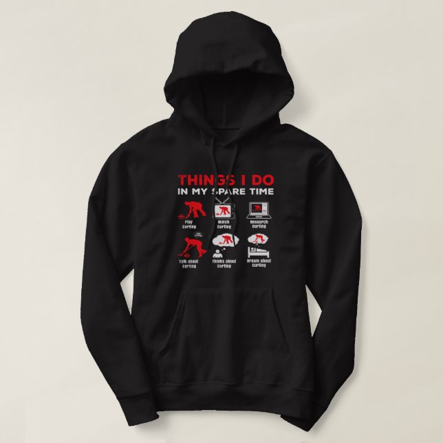 Veste À Capuche Curling sport Dans mon temps libre drôle thème (Design devant)
