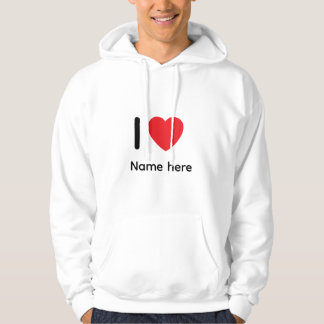 Veste À Capuche Custom I Love You Hoodie – Personalized Name Heart