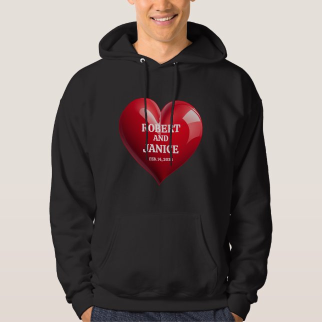 Veste À Capuche Custom valentines day personalize heart gift (Devant)