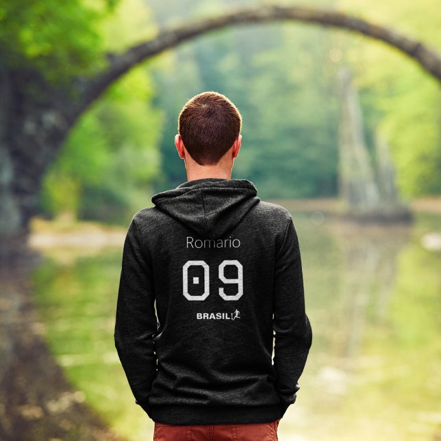 Veste À Capuche Customizable Brasil Soccer Black and White Edition (Créateur téléchargé)