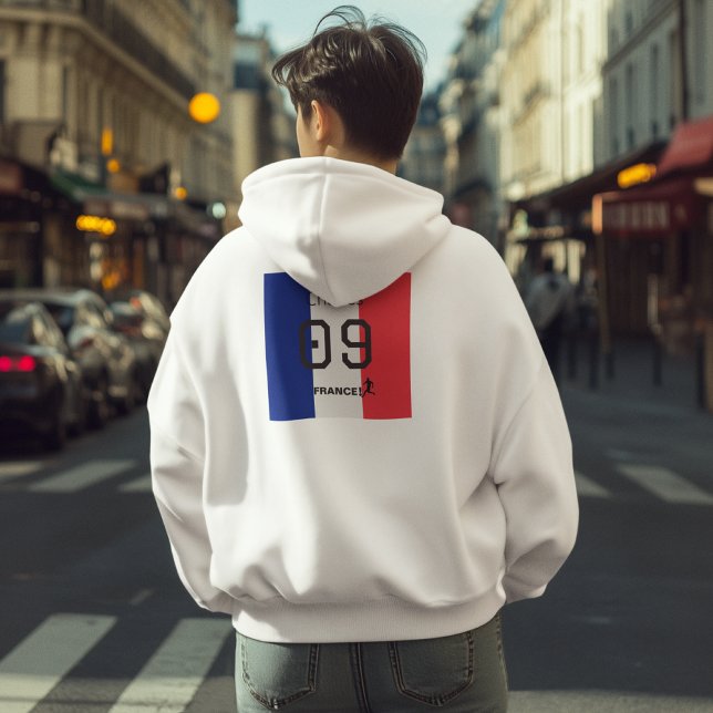 Veste À Capuche Customizable France Flag Soccer Personalized  (Créateur téléchargé)