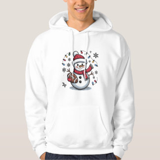 Veste À Capuche Cute Christmas Football Snowman Holiday Illustrati