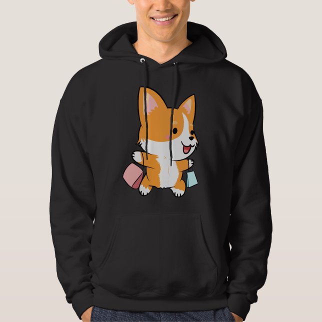 Veste À Capuche Cute Corgi 729 (Devant)
