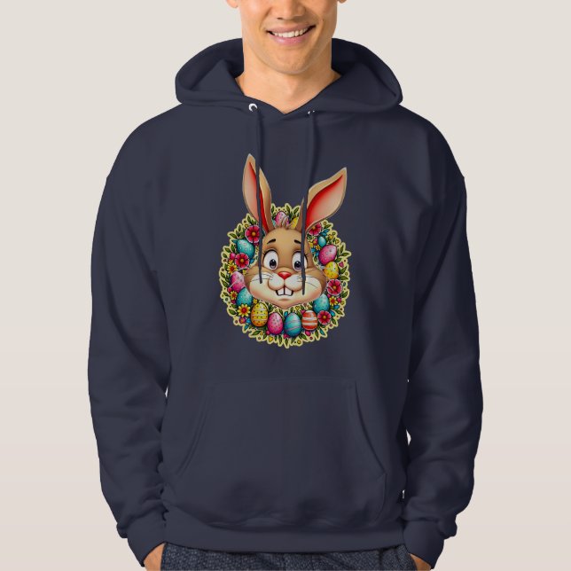 Veste À Capuche Cute Easter Bunny – Spring Flowers moletom (Devant)