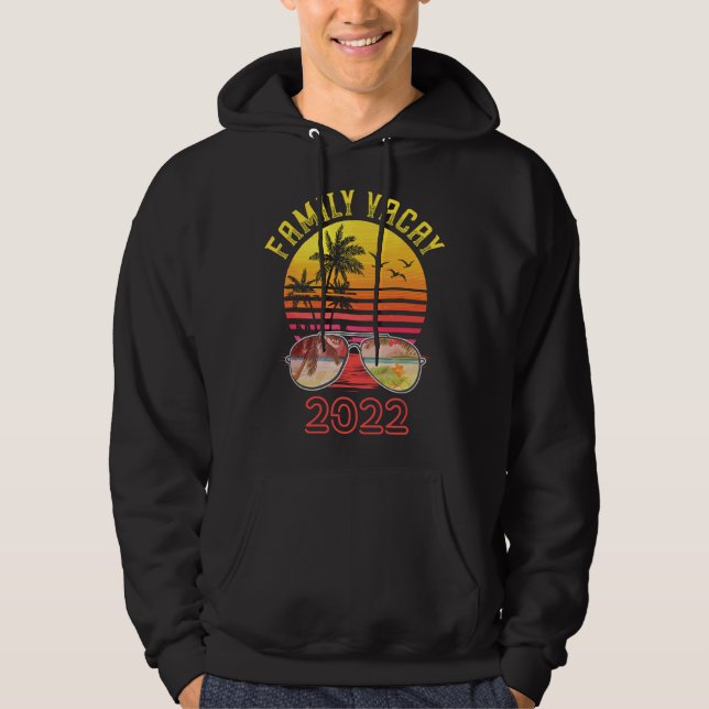 Veste À Capuche Cute Family Vacay 2022 Men Women Teens Cool Beach  (Devant)
